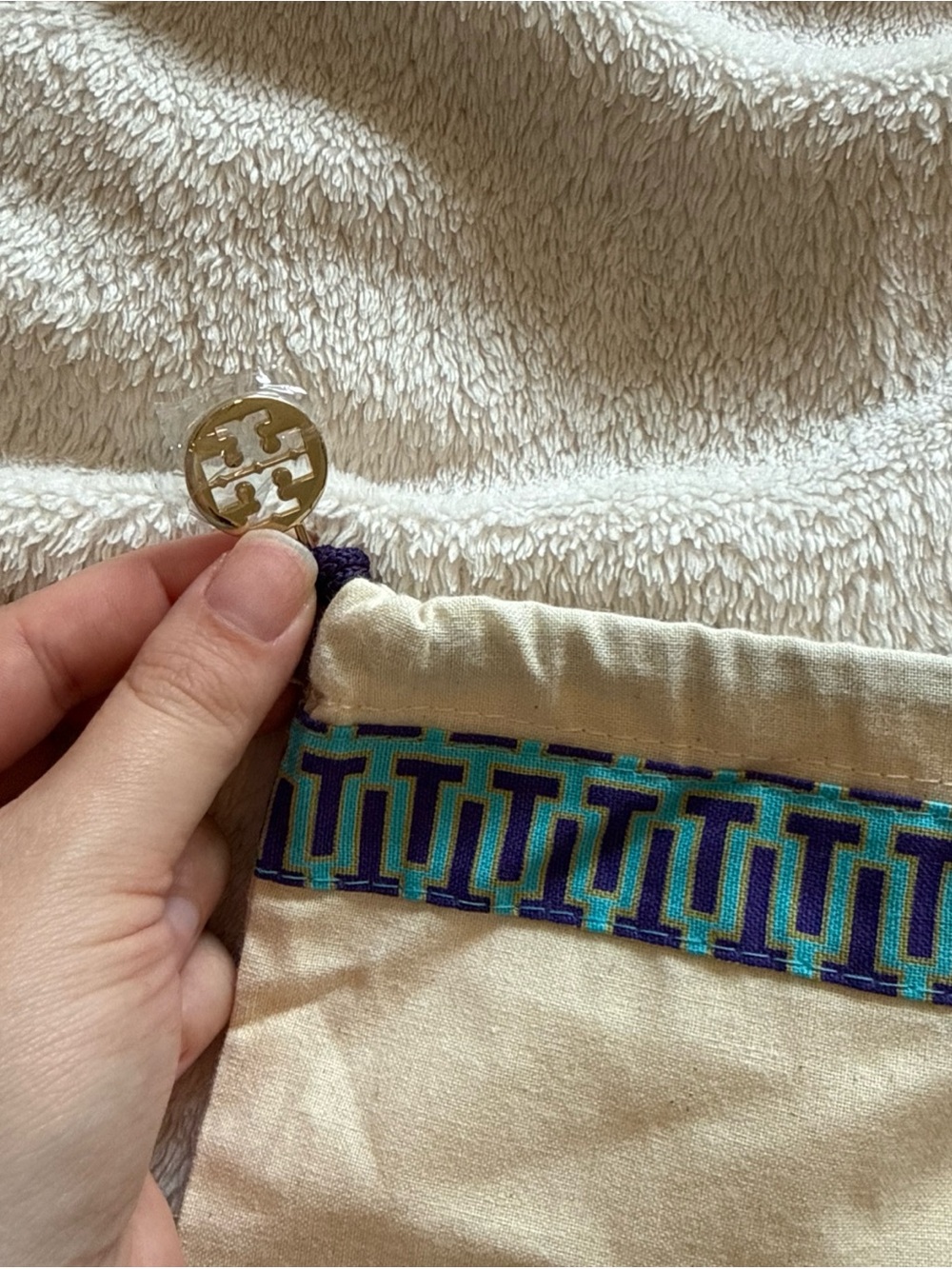 Tory Burch Dust Bag Drawstring Wallet Travel Cloth, 15x12 - Picture 3 of 5